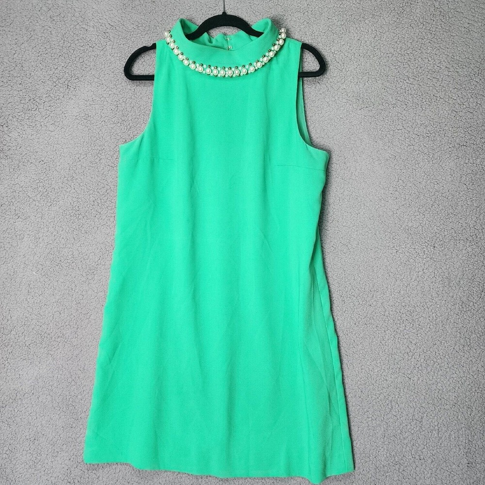 LILY PULITZER Women's Size 14 Portia Embellished Mock Neck Shift Dress - Picture 3 of 12